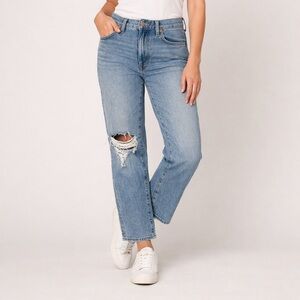 Madewell The Perfect Vintage Straight Jeans Women Distressed Light Wash Size 24